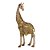 ESCULTURA EM RESINA GIRAFA DECOR  DOURADO E MARROM 34,5CM - Imagem 1