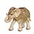 ESCULTURA ELEFANTE EM RESINA DECOR MARROM E DOURADO 22,5CM - Imagem 1