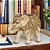 ESCULTURA ELEFANTE EM RESINA DECOR MARROM E DOURADO 22,5CM - Imagem 2