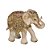 ESCULTURA ELEFANTE DECORATIVO EM RESINA  MARROM E DOUR 20CM - Imagem 1