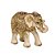 ESCULTURA ELEFANTE DECOR EM RESINA  MARROM E DOUR 16CM - Imagem 1