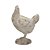 ESCULTURA GALINHA DECORATIVA EM RESINA  MARROM CLARO 33,5CM - Imagem 1