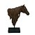ESCULTURA BUSTO CAVALO DECOR EM RESINA  MARROM E PRETO 35CM - Imagem 1