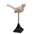 ESCULTURA RESINA E METAL PASSARO DECOR CINZA E MARROM 22CM - Imagem 1