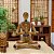 ESCULTURA BONECO DECORATIVO YOGA EM RESINA  MARROM 16,5CM - Imagem 2