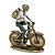 ESCULTURA MULHER NA BICICLETA DECOR RESINA DOUR E VERDE 22CM - Imagem 1