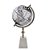 GLOBO TERRESTRE DECOR EM ALUMINIO E PEDRA BRANC E PRATA 20CM - Imagem 1