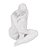 ESCULTURA DECORATIVA HUMANO EM RESINA BRANCO SENTADO 18CM - Imagem 1
