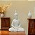ESCULTURA DECORATIVA BUDA FLORES II EM PO DE MARMORE 22,5CM - Imagem 3