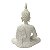 ESCULTURA DECORATIVA BUDA FLORES II EM PO DE MARMORE 22,5CM - Imagem 2