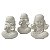 ESCULTURA TRIO BUDA DA SABEDORIA EM PO DE MARMORE DECOR 13CM - Imagem 1