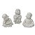 ESCULTURA TRIO DE BUDA EM PO DE MARMORE 6,0CM - Imagem 1