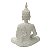 ESCULTURA BUDA FLORES DECORATIVO EM PO DE MARMORE 26,5CM - Imagem 3