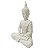 ESCULTURA BUDA FLORES DECORATIVO EM PO DE MARMORE 26,5CM - Imagem 2