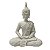 ESCULTURA BUDA FLORES DECORATIVO EM PO DE MARMORE 26,5CM - Imagem 1