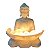 ESCULTURA LUMINARIA BUDA COM PEDRAS EM PO DE MARMORE 22,5CM - Imagem 2