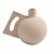 VASO DECORATIVO 32 CM DETALHE FORMAS RETAS EM CERAMICA BEGE - Imagem 1