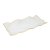 BANDEJA DECORATIVA VIDRO FOSCO BRANCA DETALHES DOURADO 49CM - Imagem 1