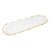 BANDEJA DECORATIVA VIDRO FOSCO BRANCA DETALHES DOURADO 44 CM - Imagem 1