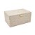 CAIXA DECORATIVA LUCATTI EM MADEIRA E LINHO BEGE G 22X30CM - Imagem 1