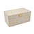 CAIXA DECORATIVA LUCATTI EM MADEIRA E LINHO BEGE P 17X22 CM - Imagem 1