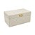 CAIXA DECORATIVA EM MADEIRA E LINHO BRANCO P 17X22 CM - Imagem 1