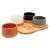 CONJUNTO 4 PETISQUEIRAS C/ BANDEJA BAMBU 22x22x5,5CM LYOR - Imagem 1