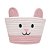 CESTA CAT 22x22x14CM BRANCA/ROSA POLIESTER LYOR - Imagem 4