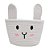 CESTA RABBIT 22x22x14CM BRANCA POLIESTER LYOR - Imagem 3