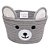 CESTA BEAR 22x22x14 CM CINZA POLIESTER LYOR - Imagem 3
