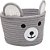 CESTA BEAR 22x22x14 CM CINZA POLIESTER LYOR - Imagem 2