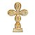 ESCULTURA CRUZ ESTATUETA DECOR EM CRISTAL AMBAR 22X15X5 - Imagem 1