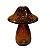 ESCULTURA COGUMELO MARROM AMBAR EM VIDRO11X9X9CM - Imagem 1