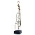 ESCULTURA METAL VIOLINO DOURADO PEDESTAL PRETO 67,5CM - Imagem 2