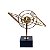 ESCULTURA METAL ATOMO DOURADA PEDESTAL PRETO 29CM - Imagem 1