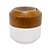 VASO DECORATIVO EM VIDRO E MADEIRA 21X21CM - Imagem 1