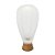 VASO DECORATIVO EM VIDRO E MADEIRA BRANCO FOSCO P 20X15CM - Imagem 1