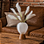 VASO DECORATIVO EM MADEIRA E VIDRO BRANCO FOSCO 25X19CM - Imagem 2