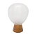VASO DECORATIVO EM MADEIRA E VIDRO BRANCO FOSCO 25X19CM - Imagem 1