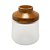 VASO DECORATIVO EM VIDRO FOSCO COM MADEIRA 25X19CM - Imagem 1