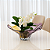 CENTRO DE MESA EM VIDRO ROXO COM AMBAR 22X49X33CM - Imagem 2