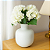 VASO BOJUDO DECORATIVO DE METAL BRANCO 42X29CM - Imagem 2