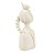 ESCULTURA MENINA COM PASSAROS NA CABEÇA EM RESINA CREME 37CM - Imagem 1