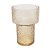 VASO EM VIDRO TEXTURIZADO DECORATIVO MARROM 30X21CM - Imagem 1