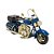 MOTOCICLETA  EM MINIATURA AZUL EM METAL 11X18,5CM - Imagem 1