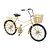 BICICLETA EM MINIATURA CREME COM CESTO EM METAL 19X29X8CM - Imagem 1