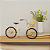 BICICLETA EM MINIATURA CREME COM CESTO EM METAL 19X29X8CM - Imagem 2