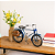 BICICLETA EM MINIATURA AZUL EM METAL COM MALA 16CX30X9CM - Imagem 2