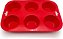FORMA EM SILICONE PARA 6 BOLINHOS VERMELHA - MOZCADA - Imagem 1