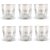 CJ 06 COPOS VIDRO COM DETALHE EM FILETES TRANSPARENTE 410ML - Imagem 1